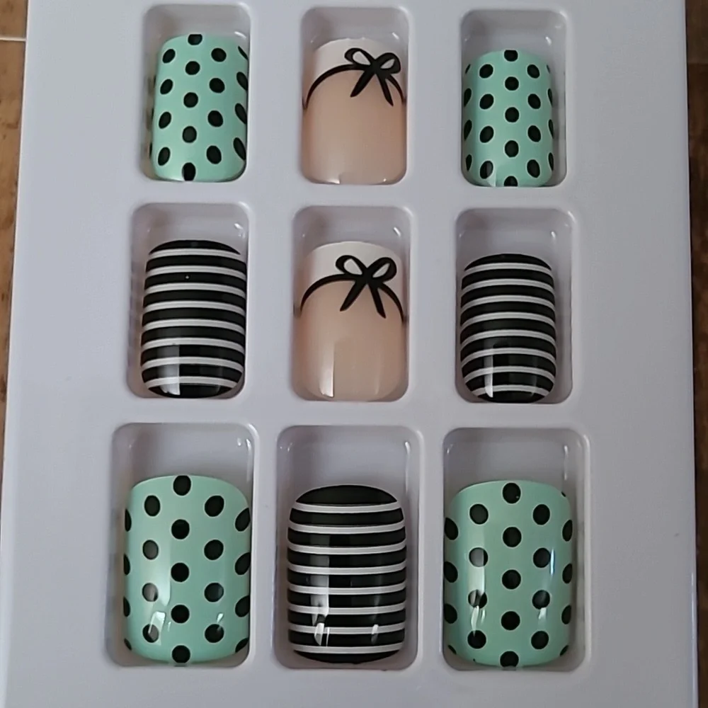 2/$16 Bow French Manicure  Press On Nails